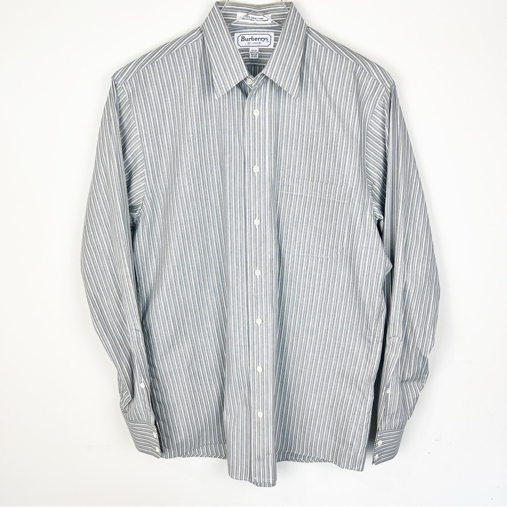 Vintage Burberrys of London Button Down Shirt Stripe size 15 1/2 - 34